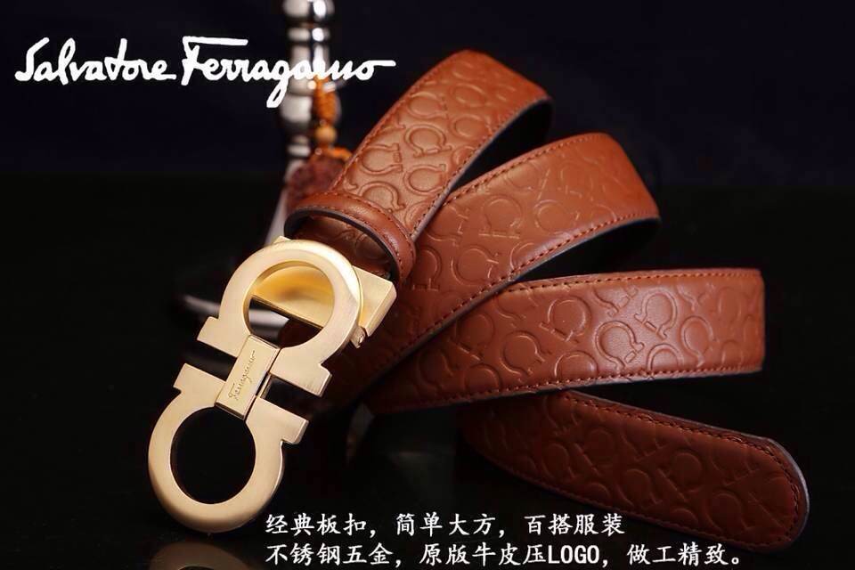 Ferragamo Gentle Monster leather belt with double gancini buckle GM024